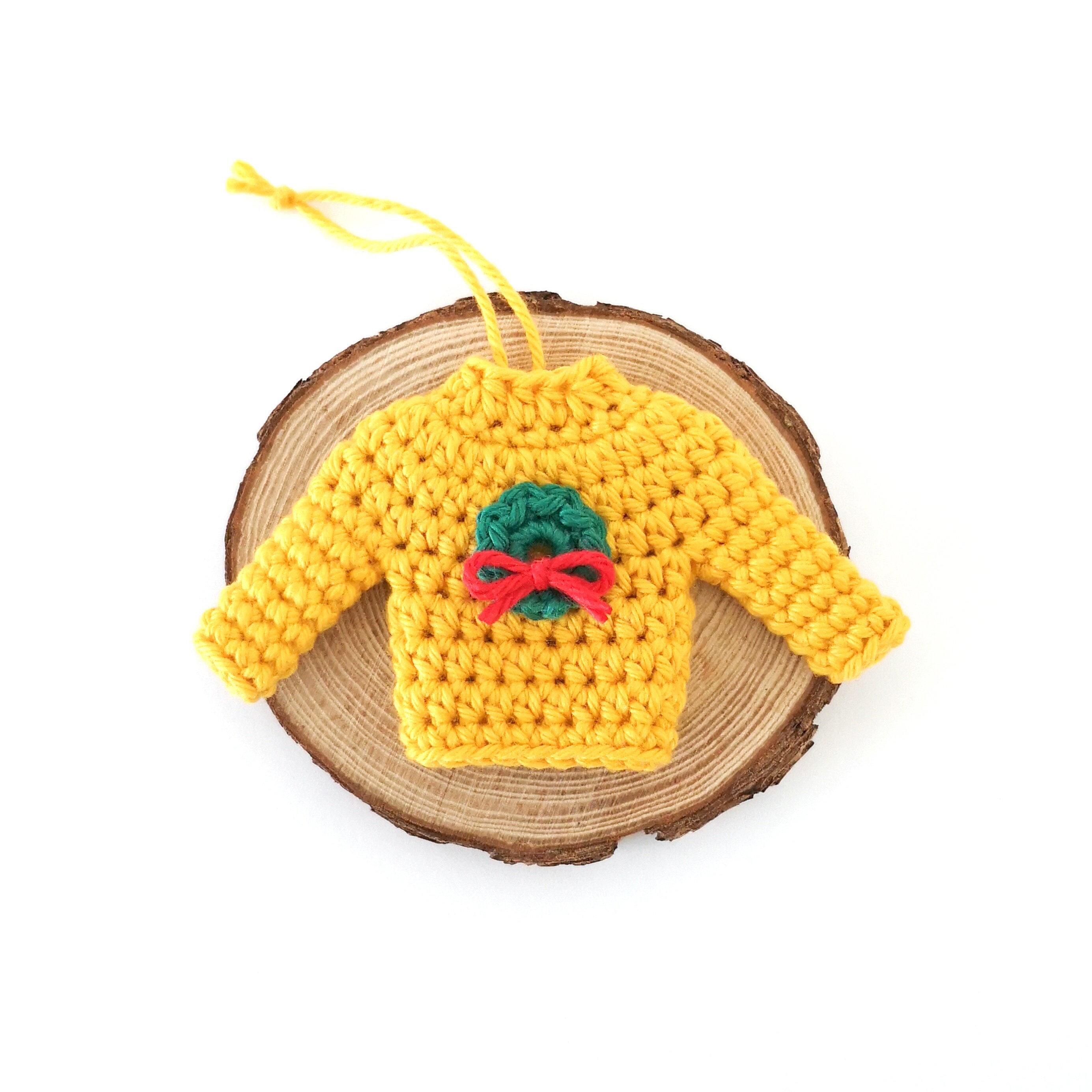 38 Crochet Patterns for Gifts, Decor, Accessories, and Amigurumi 4 Christmas Sweater Ornament Pattern