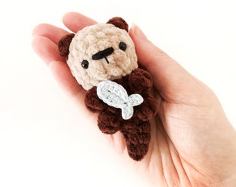 No-Sew Otter Crochet PATTERN, No Sew Crochet Amigurumi, Crochet Otter Plush, Small Crochet Animal, Otter Amigurumi Pattern, No Sew Crochet