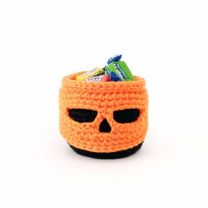 Halloween Basket Crochet PATTERN, Candy Basket, Crochet Basket Pattern, Frankenstein, Vampire, Pumpkin, Halloween Gifts, Halloween Decor image 6