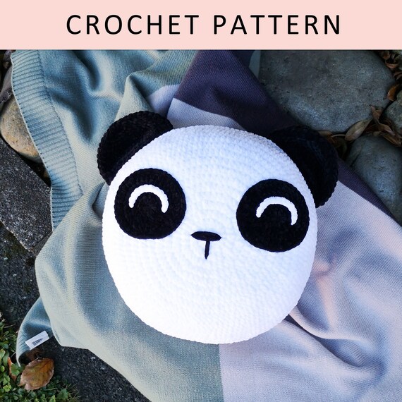 Panda Pillow Crochet PATTERN Crochet Pillow Pattern Crochet Etsy
