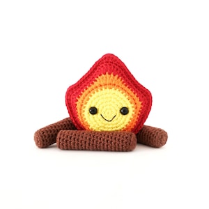 Campfire Crochet PATTERN, No-Sew Amigurumi Pattern, Crochet Flame, Kawaii Crochet, No-Sew Crochet Pattern, Fire Crochet