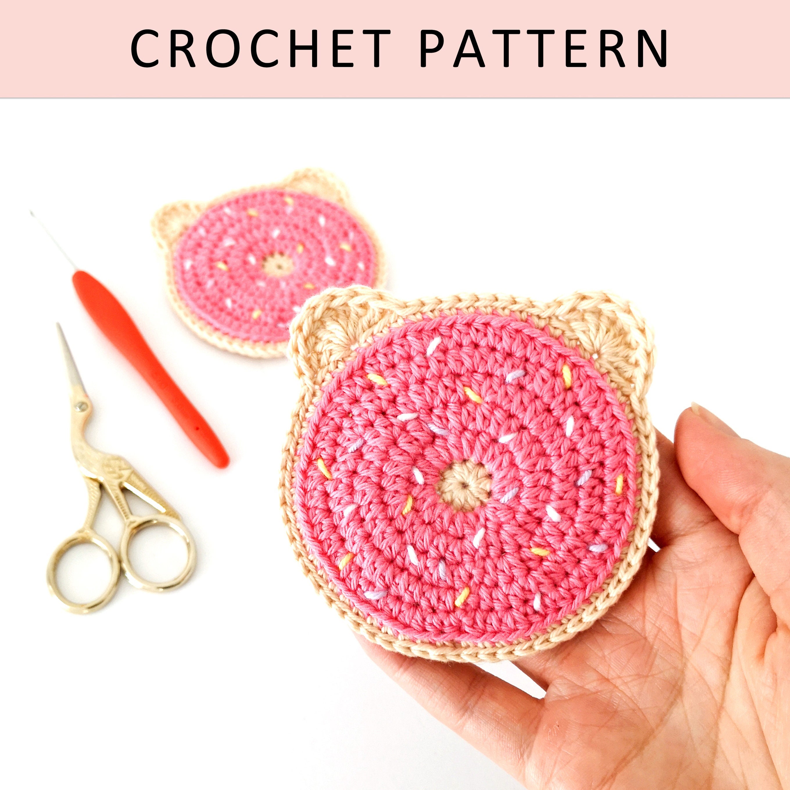 35 Donut Crochet Patterns for Sweet Amigurumi, Plushies, and Giftable Treats 24 Donut Bear/Bunny Coaster Crochet