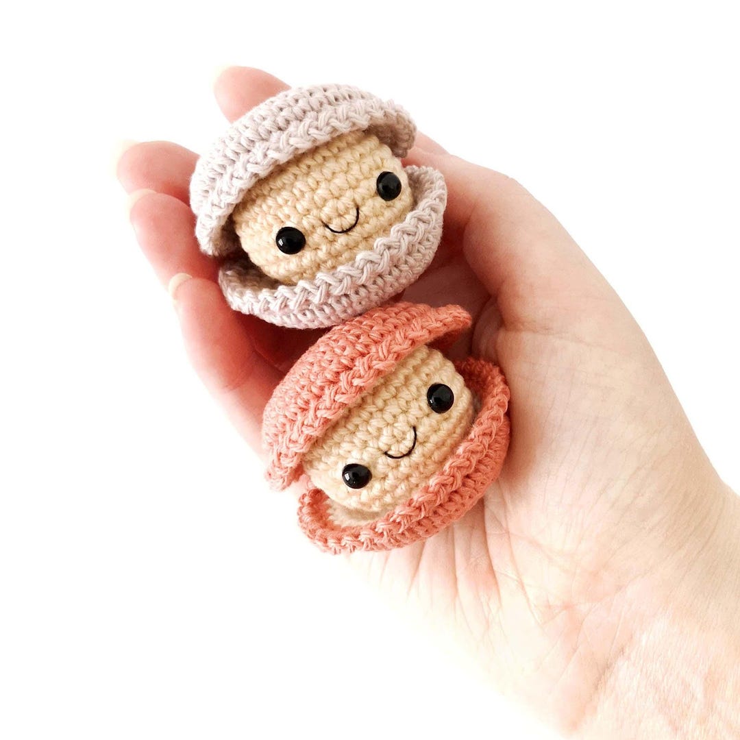 Crochet Clam Pattern No-sew Crochet Clam PATTERN, No Sew Crochet Amigurumi Pattern, Small ...
