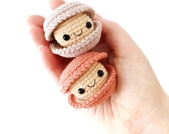No-Sew Crochet Clam PATTERN, No Sew Crochet Amigurumi Pattern, Small Crochet Animal, Clam Amigurumi Pattern