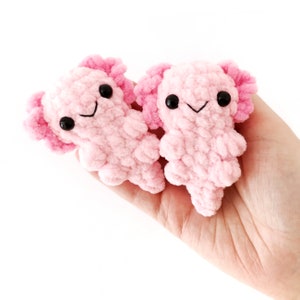 No-Sew Axolotl Häkelanleitung, No Sew Amigurumi Häkelanleitung, Axolotl Plüsch gehäkelt, Kleines Häkeltier, Axolotl Amigurumi Muster