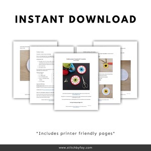 May include: Printable crochet pattern for a Halloween eyeball coaster. The pattern includes instructions for making a red, white and yellow eyeball coaster. The pattern is available for instant download.