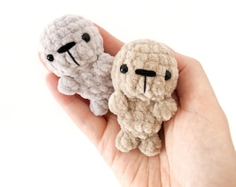 Nicht nähen Robbe Häkelanleitung, Amigurumi Robbe, keine Nähen Häkeln Amigurumi Muster, Robbe Plüschtier, Kleines Häkeltier