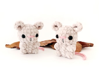 No-Sew Mouse Crochet PATTERN, No Sew Crochet Amigurumi Pattern, Crochet Mouse Plush, Small Crochet Animal, Mouse Amigurumi Pattern
