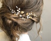 Simple pearl hair pins Bridal hair pins Wedding mini hairpin Set of 2 harpins