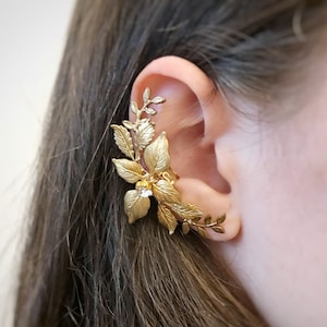 Leaves Ear Cuffs Wedding Earring Bridal Jewelry Boho Ear Climber Greek Style Twig Ear Cuff ER 024 Etsy