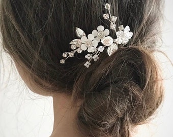 Bridal hair pins flowers & crysal Wedding hair piece Set hairpins Bridesmaids rhinestone headpiece Hair clip