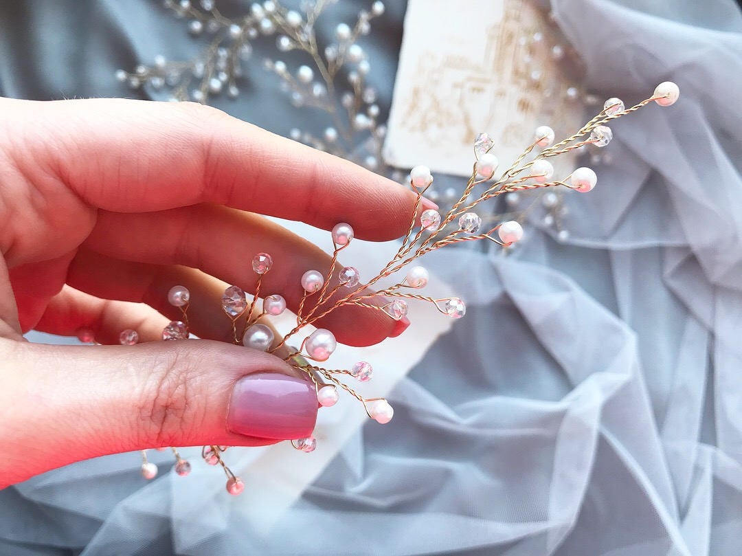 Crystal Pearl Hair Vine Bridal Hair Vine Wedding Hair Vine Etsy