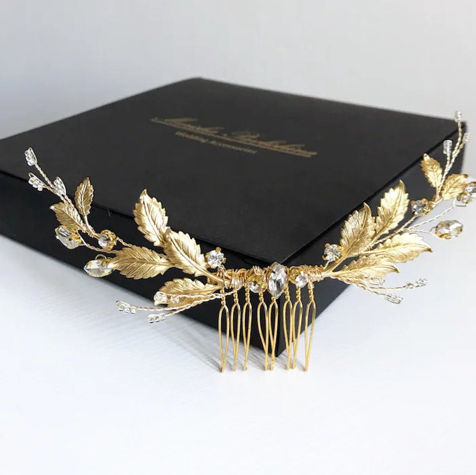Golden Bridal Hair Piece Wedding Comb Rhinestone Greek Wedding Golden Bridal Hair Piece Wedding Comb Rhinestone Greek Wedding