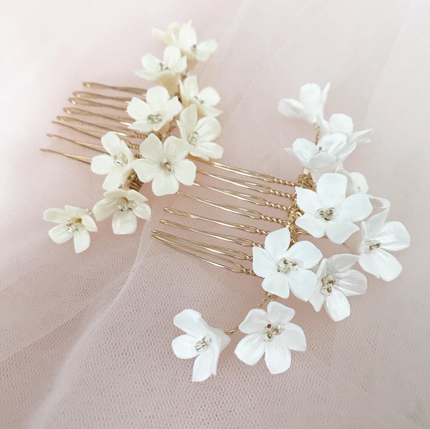 Clay Flower Bridal Hair Comb, Boho Wedding Hair Piece - Etsy
