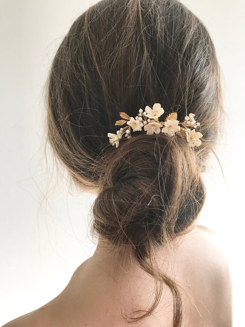 Simple Bridal Hair Comb Silver Floral Hair Pieces Wedding | Etsy