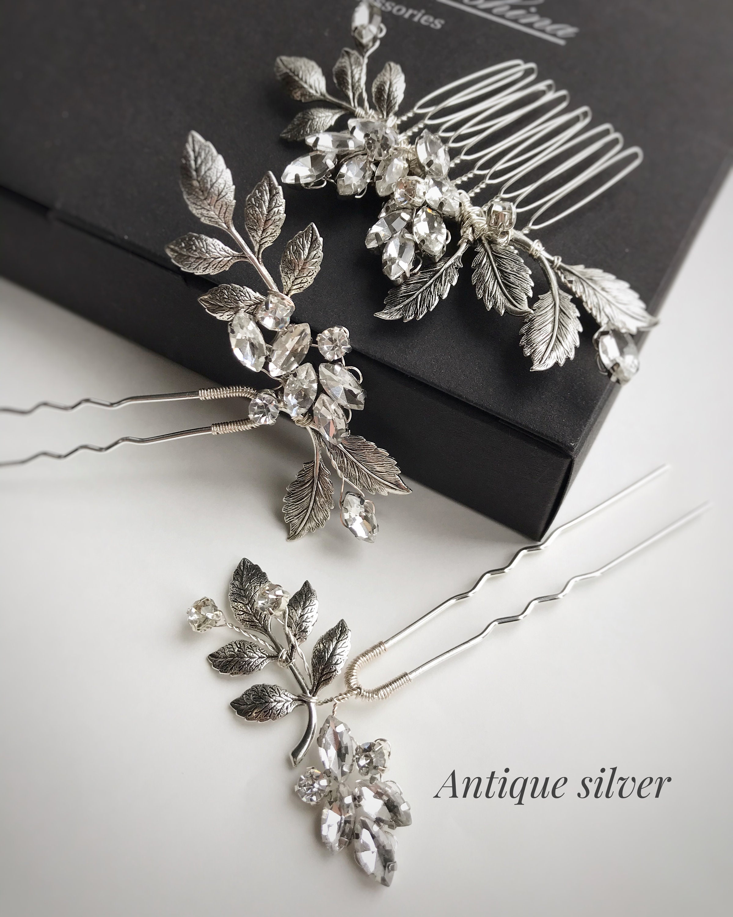 Bridal hair comb gold Wedding hair pins Crystal head piece Etsy