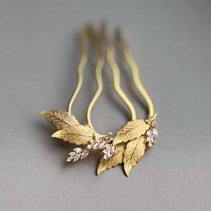Small twig branch hair prong Leaves crystal hair comb Boho accessories hair fork