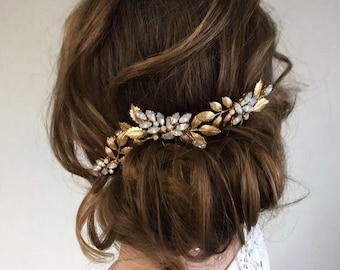 Bridal Set White Opal Hair Comb & Pins Wedding Hair  display picture 2