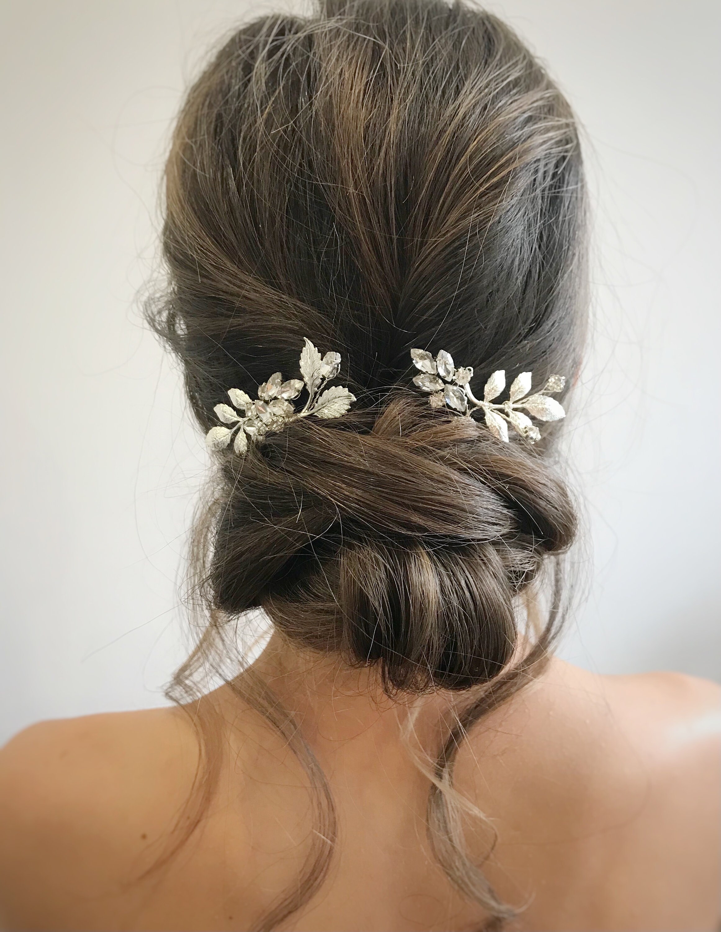 Bridal set white opal hair comb & pins WHITE OPAL HAIR Comb| Rebekajewelry main image 4