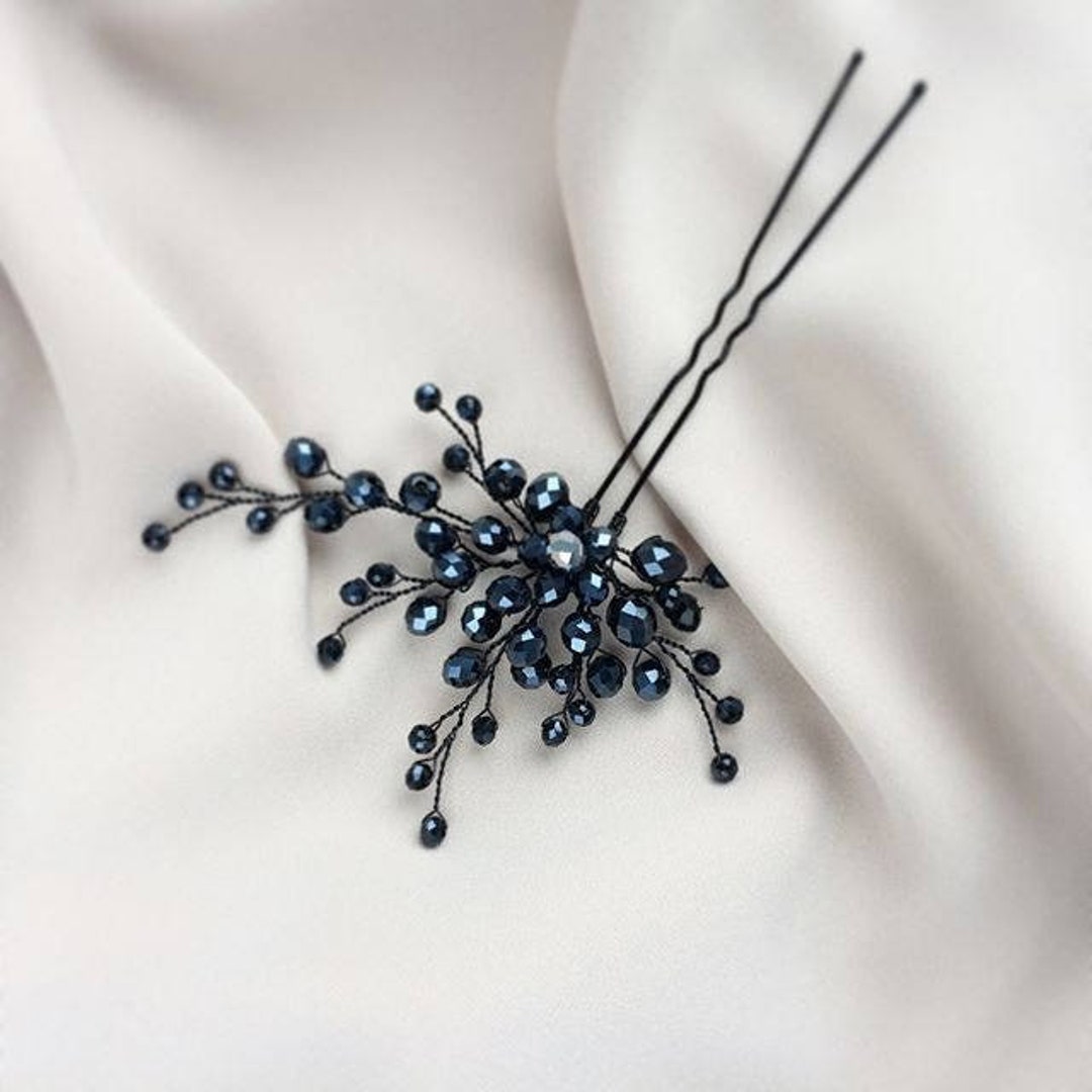 Black Hair Pins for Women Gothicstyle Wedding Items Black Etsy