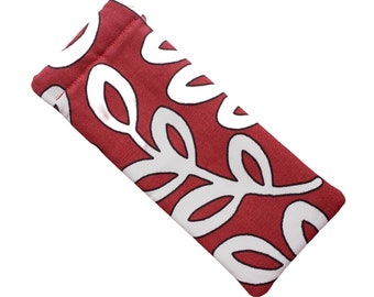 Red Glasses Case/ Sunglasses Case in Contemporary Scandinavian Cotton Fabric