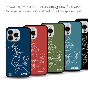Personligt fotbollsfodral för pojkar | iPhone och Samsung Galaxy | Linjeritningsdesign med fotboll bild 2