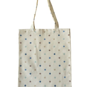 Polka Dot Tote Bag with Denim Blue, Duck Egg & Beige Polka Dots