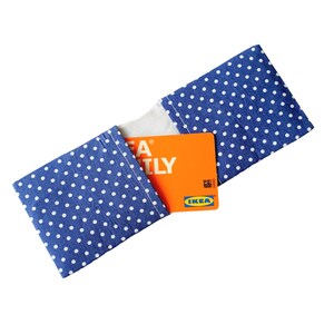 Tarjetero con lunares en azul marino / Funda para tarjetas de crédito / Estuche para tarjetas de viaje