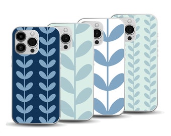 Minimalist Scandi Leaf Phone Case - for most iPhone 16, 15, 14, 13, 12, 11, X, 8, 7, 6 models and Samsung Galaxy S23, S22, S21, & S20 models