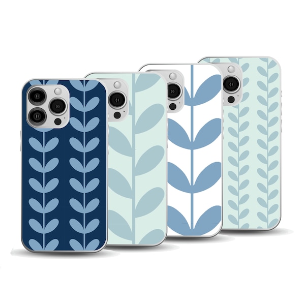 Minimalist Scandi Leaf Phone Case - for most iPhone 13, 12, 11, X, 8, 7, 6 models and Samsung Galaxy S23, S22, S21, S20 & S10 models