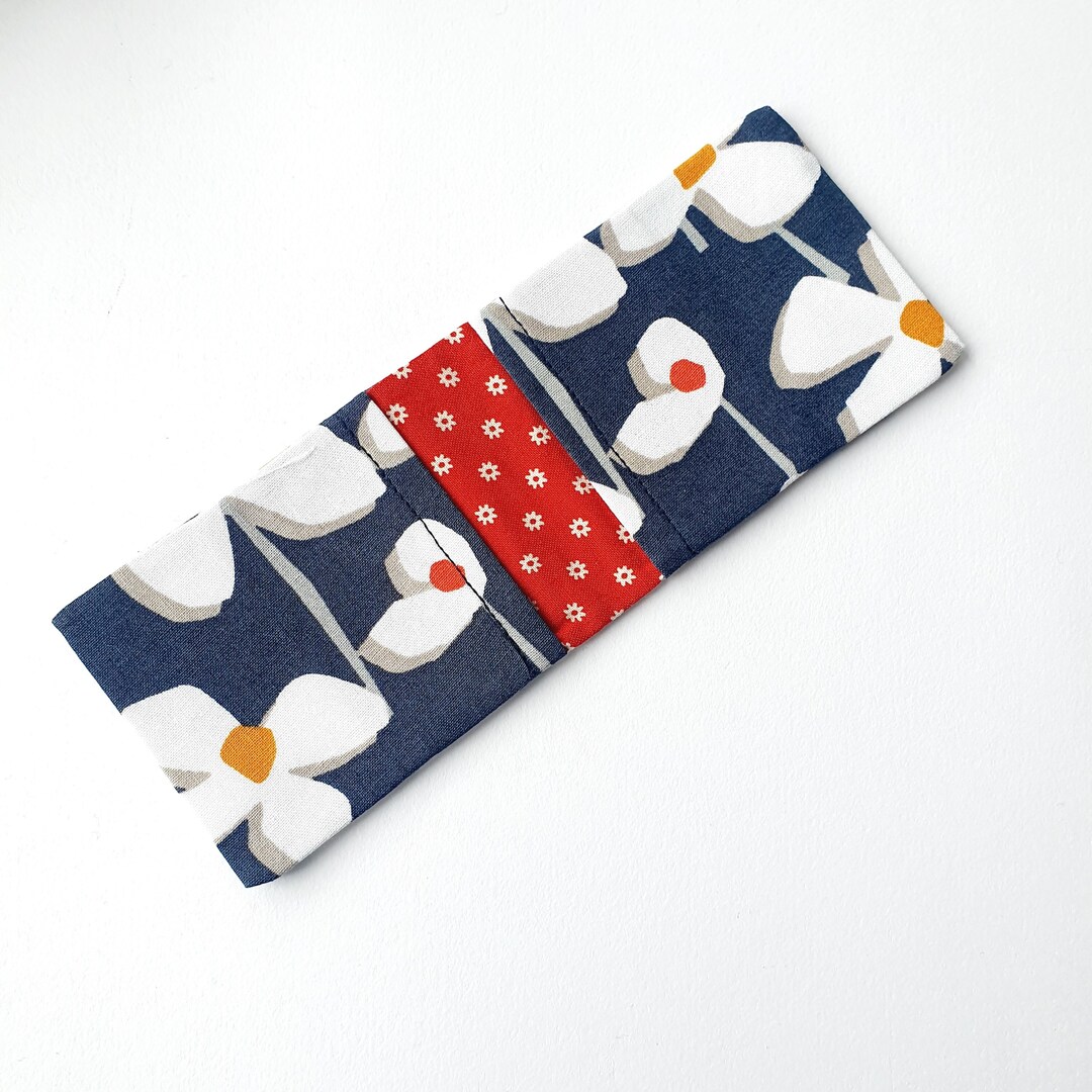 Contemporary Floral, Navy Blue Card Holder/ Oyster Card Holder / Credit