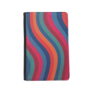 Bunt gestreifte Reisepasshülle |  Gewellte Streifen Reisebrieftasche |  Lebendige Reisegeschenke und Accessoires