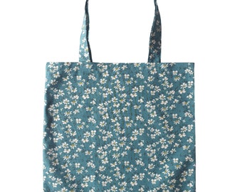 Teal Green Floral Tote | Ditsy Shopping Bag | Shoulder Bag | Gift for Her