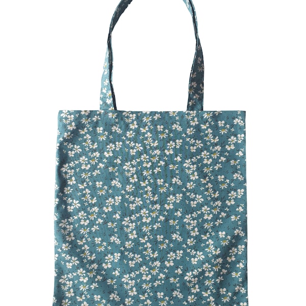 Teal Green Floral Tote | Ditsy Shopping Bag | Shoulder Bag | Gift for Her