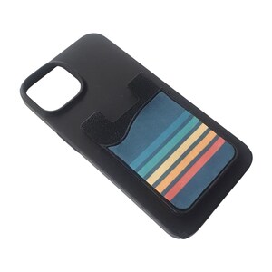 Porta carte di credito adesivo a righe colorate / Porta carte adesivo / Tasca minimalista in silicone per telefoni / Idee regalo funzionali per uomo