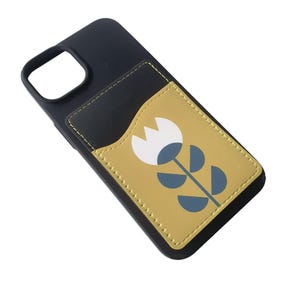 Scandinavische tulp design kaarthouder voor telefoons | Zelfklevende portemonnee van imitatieleer | Minimalistisch zelfklevend telefoonaccessoire | Cadeau voor haar