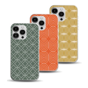 幾何学模様の携帯電話ケース | ほとんどの iPhone 15、14、13、12、11、X、8、7、6 モデルおよび Samsung Galaxy S23、S22、S21、S20、S10 モデルに対応