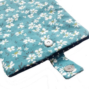 Custodia Kindle verde acqua, custodia e-reader floreale, custodia Kindle Daisy
