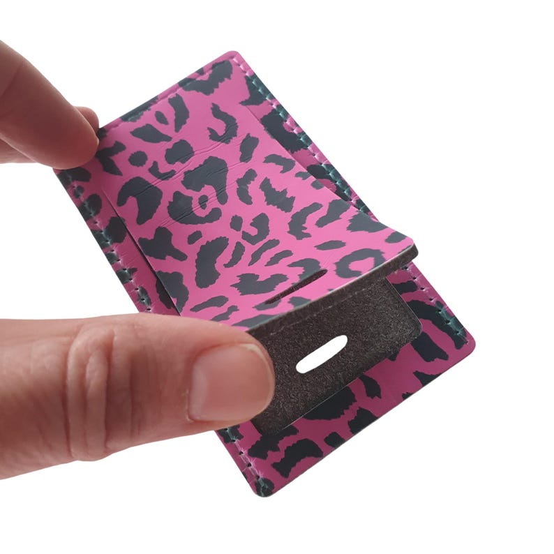 Pink Leopard Print Luggage Tag Pink Animal Print Baggage Label Faux