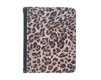 Leopard Print Faux Leather Card Holder with Elastic Strap