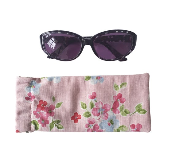 Pink Floral Vintage Glasses Case | Sunglasses Case | Gift  display picture 3