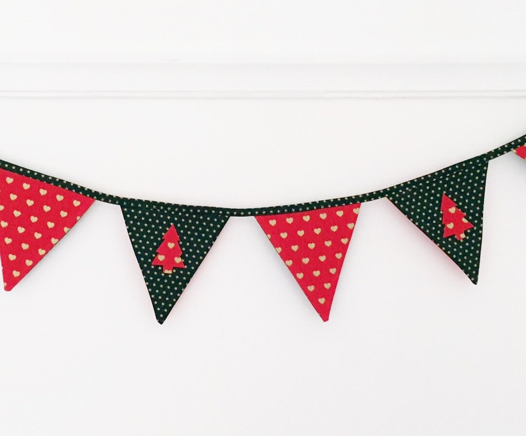 Christmas Bunting / Christmas Decorations Red & Green - Etsy