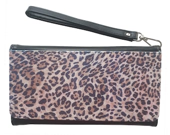 Leopard Print Faux Leather Purse: Women's Wallet with Coin Pouch