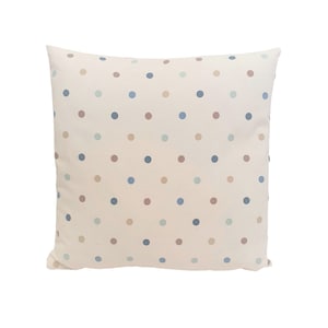 Cream Cushion Covers with Denim Blue, Duck Egg & Beige Polka Dots - 35x 35 cm - throw pillows