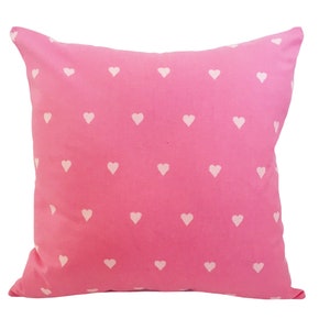 Girl&#39;s Room Cushion Covers - 40 x 40cm (15&quot; x 15&quot;) / Pink Cushion Covers / Heart Pillow Covers