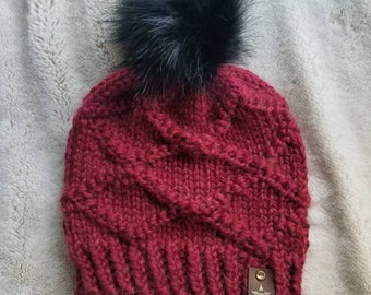 The Diamond Knit Pom Hat