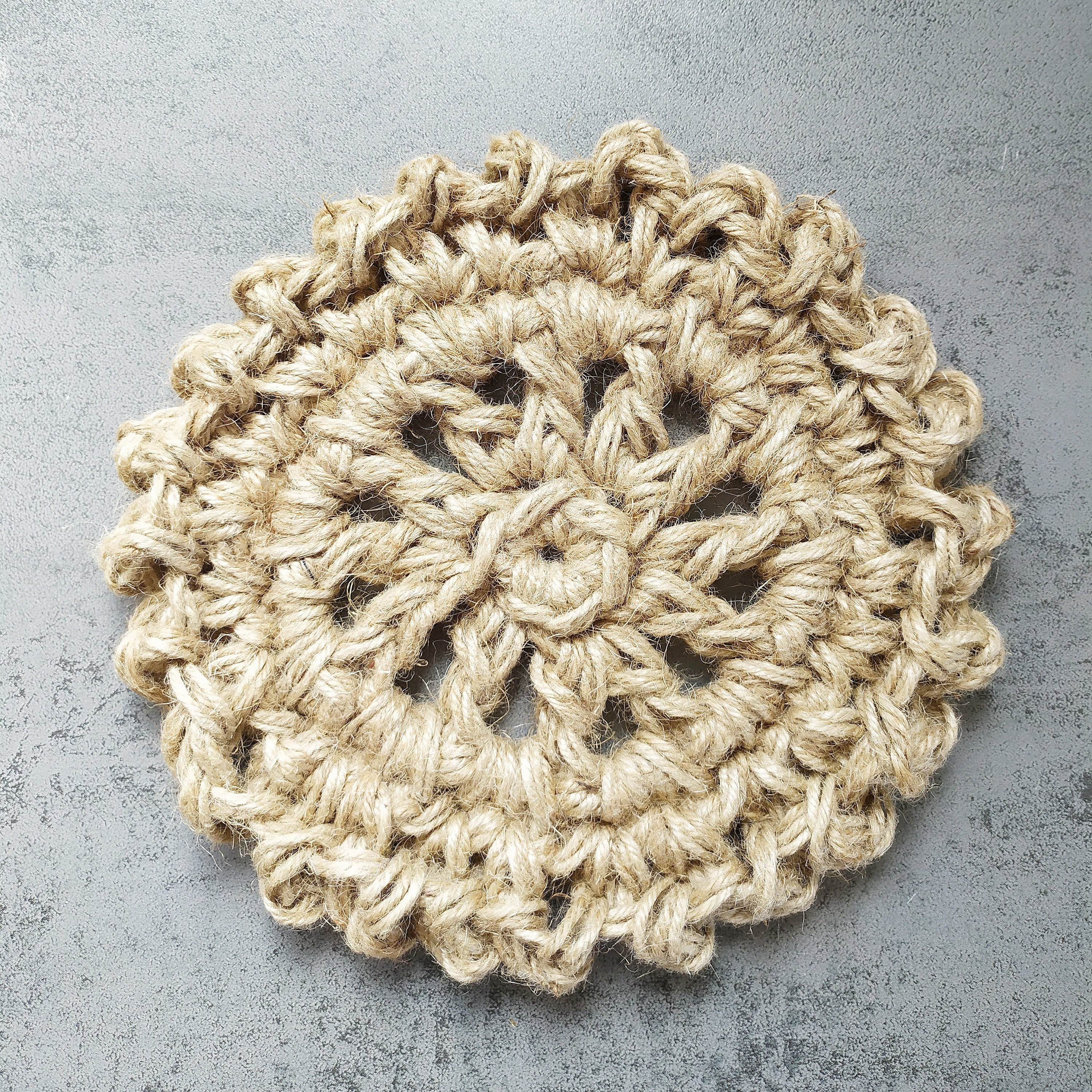 Dessous de Plat Naturel Écologique Zéro Déchet Rond en Jute Naturelle