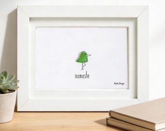 Sea Glass Art - Namaste Bird’ Yoga and Meditation Inspiration