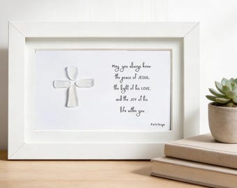 May you always know the peace of Jesus, the light of his love, and the joy of his life within you-  Sea Glass Art Picture