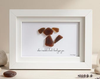 When I Needed a Hand I Found Your Paw - Dog Sea Glass Art, Keepsake Gift
